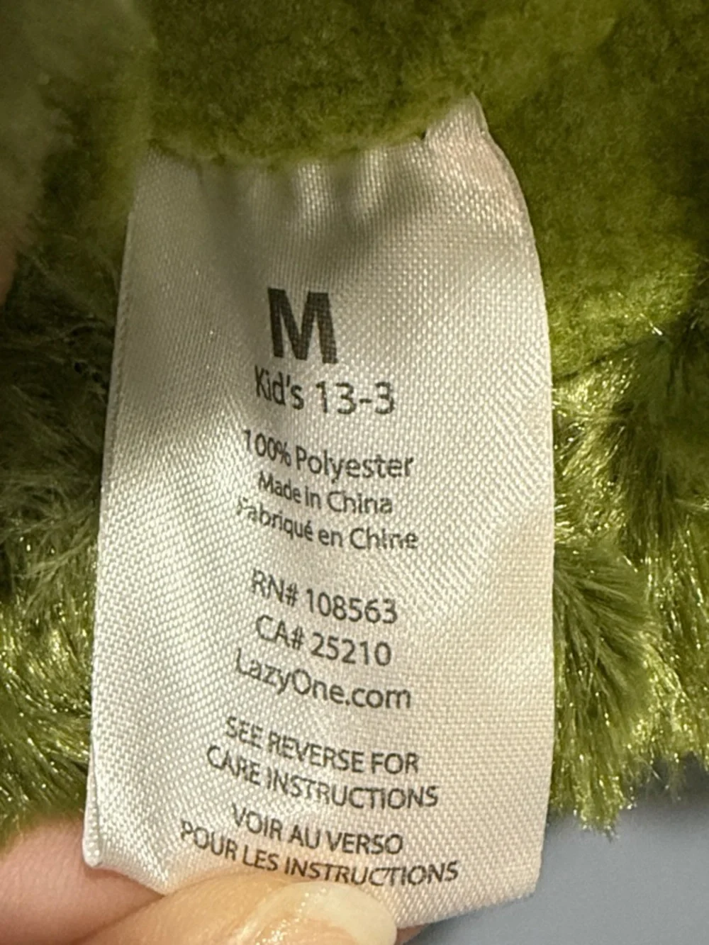 Lazy One Kids Olive Green Monster Claw Slippers